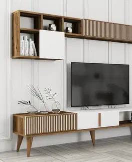 TV stěna / Sestava pod TV Milan TV - Walnut, White