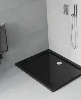 MEXEN Flat sprchová vanička obdélníková slim 90 x 70, černá 40707090
