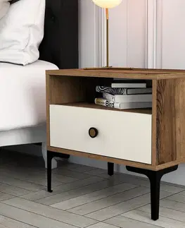Noční stolek Lizbon Walnut Cream