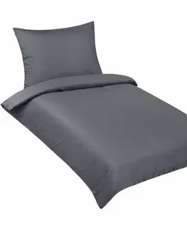 Bellatex Saténové povlečení Lux tm. šedá, 140 × 200, 70 × 90 cm