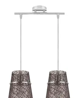 Závěsné plastové svítidlo 2X60W E27 chrom