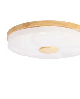 Stropní lampa Fiorino dřevěná 24W LED 39cm bílá + dřevo 4000K