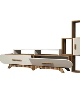 TV stěna / Sestava pod TV Flora S - Walnut, Cream