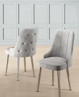 Sada židlí (4 kusy) Newa - Grey, Chrome