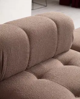Rohová sedací souprava Doblo 3 Seater with Pouffe ( L1-O1-1R-Pouffe) - Cappuccino