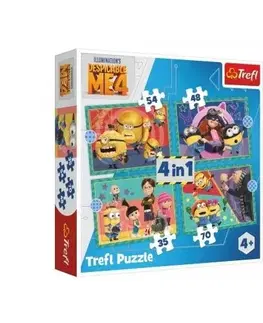 Puzzle 4v1 Já, padouch 4/Mimoni 28,5x20,5cm v krabici 28x28x6cm