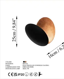 Nástěnné svítidlo Yosma-13639, černá