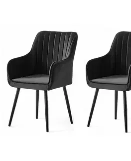Sada jídelních židlí Nova Black and Black, 2 ks