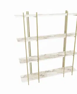 Knihovna Moss - White, Gold