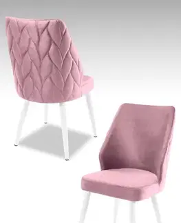 Sada židlí (4 kusy) Pufi - Lilac, White