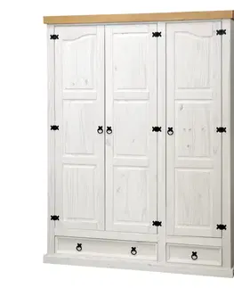 Skříň 3dveřová CORONA bílý vosk 162818B