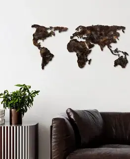Dekorativní kovový doplněk na zeď World Map 25