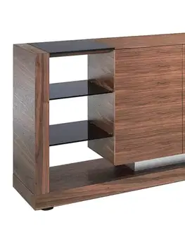 Estila Luxusní moderní komoda Vita Naturale ze dřeva a skla hnědá 170cm