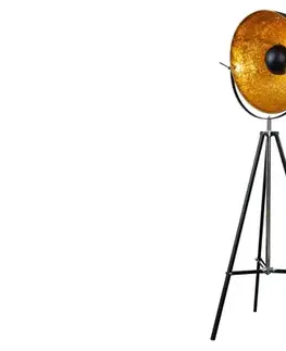 Estila Stylová stojací lampa Big studio 160cm černá / zlatá