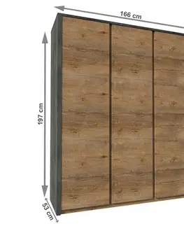 Šatní skříň třídveřová MONTANA S3D Tempo Kondela
