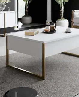 Konferenční stolek Luxe - White, Gold