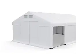 Skladový stan 5x10x2,5m střecha PVC 560g/m2 boky PVC 500g/m2 konstrukce ZIMA PLUS Šedá Zelená Šedá