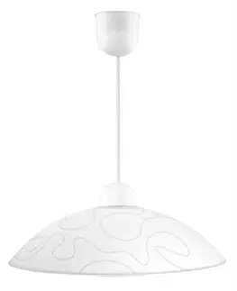 Závěsná lampa Malibu z bílého skla