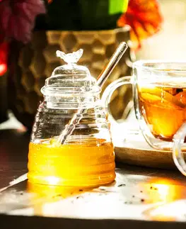 4Home Skleněná dóza na med Honey