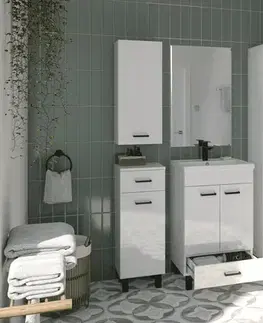 ArtDef Skříňka do koupelny NOVELTY White B30