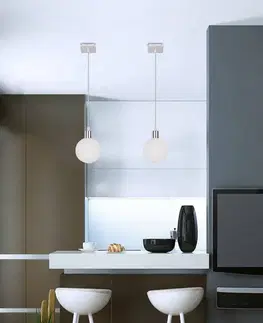 Závěsná lampa s bílým kulovým stínidlem 12 cm Oden
