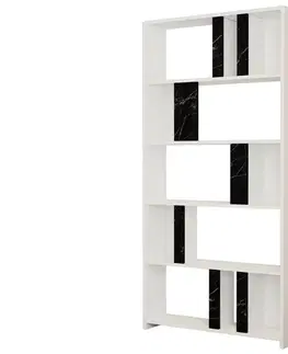 Knihovna Lima - White, Black Marble