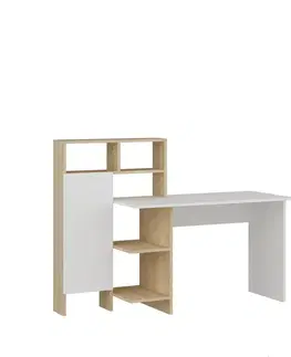 Psací stůl Bugra - White, Oak