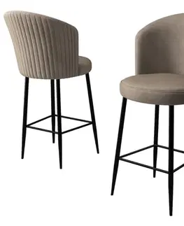 Bar Stool Set (4 Pieces) Fora - Cappuccino, Black