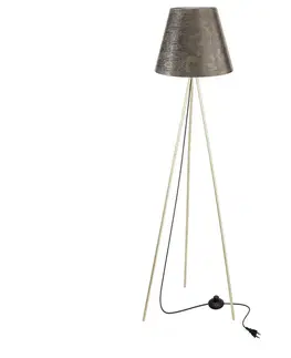 Stojací lampa PLATINO zlatá 1x40W E27 zlaté stínidlo