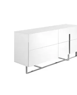 Estila Luxusní bílá komoda Forma Moderna s chromovými nožičkami 160cm