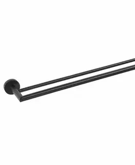 SAPHO XB401 X-Round Black dvojitý držák ručníků, černá