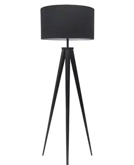 Estila Designová stojací retro lampa Tripod černá
