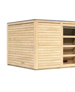 Venkovní finská sauna s předsíní 276 x 276 cm Dekorhome