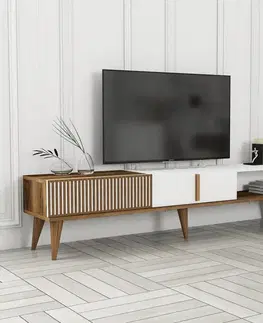 TV stolek Milan Alt - Walnut, White