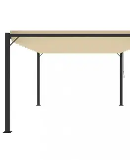 Pergola s lamelovou střechou 3 x 4 m hliník / látka Dekorhome