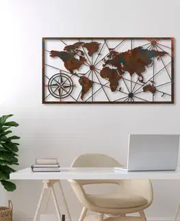 Dekorativní kovový doplněk na zeď World Map Large - 2