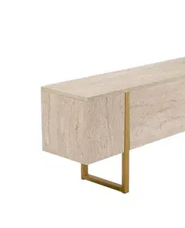 TV stolek Serenity - Travertine, Gold