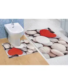Bellatex Koupelnová předložka Světlé kameny 3D, 60 x 100 + 60 x 50 cm