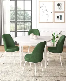 Dining Table & Chairs Set (5 Pieces) Tor - White, Khaki