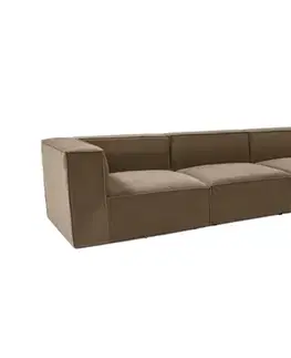 Rohová sedací souprava Sora (L1-O1-O1-1R-POUFFE ) - Brown
