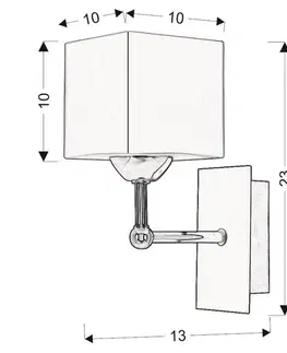 Nástěnná lampa Cubetto E27 dřevo+chrom
