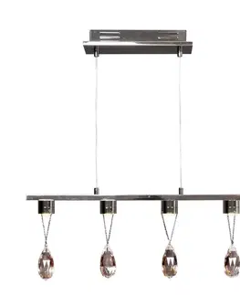LED chromová závěsná lampa s krystaly 4x3W Prisma