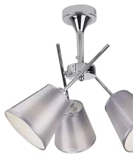 Chromová stropní lampa s látkovým stínidlem 3x40W Vox
