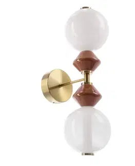 FLORES lampa kinkiet mosiężny+brązowy 10W LED 4000K klosz biały