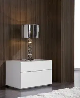 Estila Lesklý moderní noční stolek Napoleone 40cm bílý
