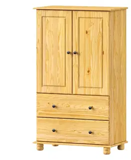 Prádelník 2 zásuvky + 2 dvířka 8019K, kovové úchytky