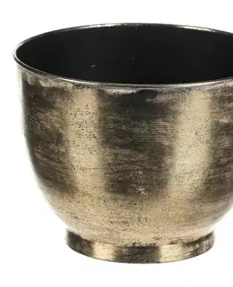 Sada kovových obalů na květináč AGED GOLD, 3 ks, zlatá