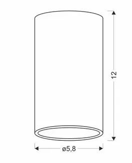 STROPNÍ SVÍTIDLO TUBA ČERNÉ 1X15W GU10 REFLEXNÍ ZLATÉ STŘEDNÍ 7 cm