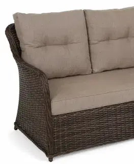 Zahradní sedací souprava 6 ks umělý ratan / látka / sklo