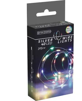 Světelný drát Silver lights 40 LED, barevná, 195 cm